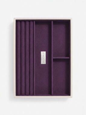 Stackers London Classic Ring & Bracelet Jewelry Box Layer Cream Plum